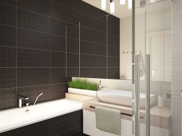 Połączenie bieli i czerni to odważna gra kolorów, która nadaje elegancki i gustowny charakter łazience. Ciekawe lampy...