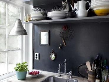 magiczna, czarna kuchnia w retro stylu - piękna !