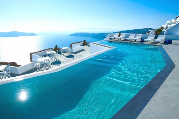 Santorini - hotel na klifie.