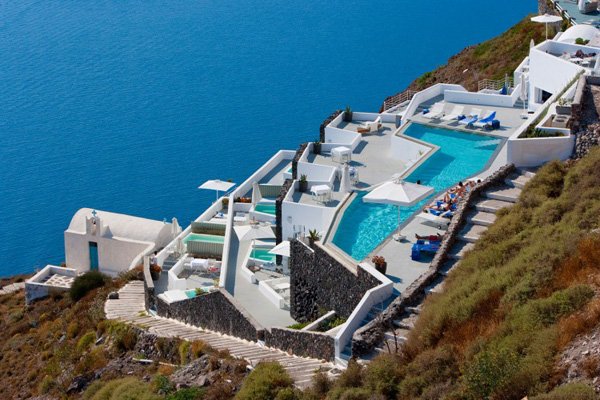 Santorini - hotel na klifie.