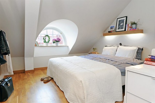 Sypialnia urządzona w minimalistycznym stylu